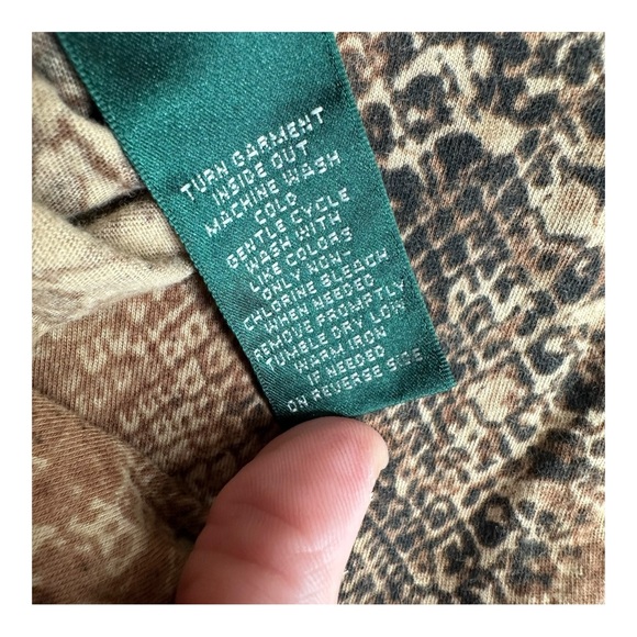 Lauren Ralph Lauren Women’s L Large Snake Print Ruffle Neck Tank Top Sexy Mob - Picture 6 of 9